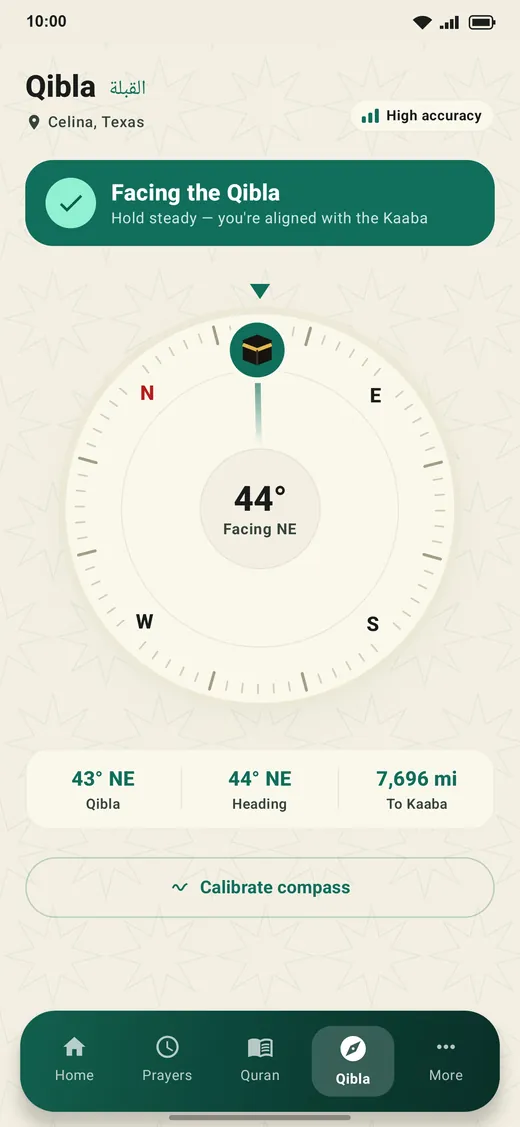 Qibla compass